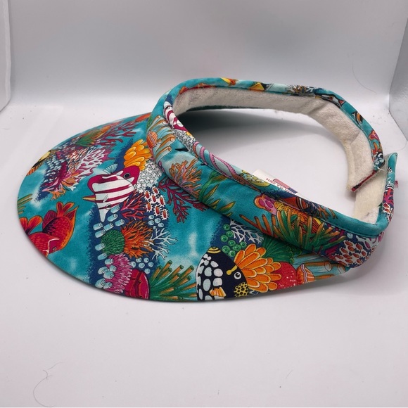 Triangle Headwear Aquatic Pattern Visor Made In USA All Over Print Fish Species - Picture 2 of 5